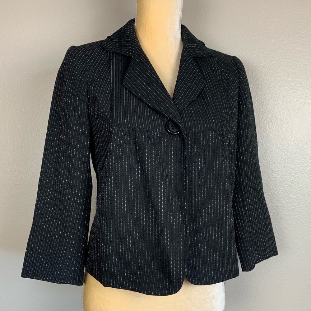 Emily...Black Striped Flare Jacket 6